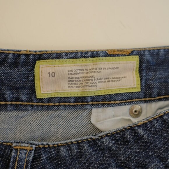 Ann Taylor Loft Slim Cropped Blue Denim Capri Mid Rise Jeans -10- 34 / 21 - Picture 7 of 7